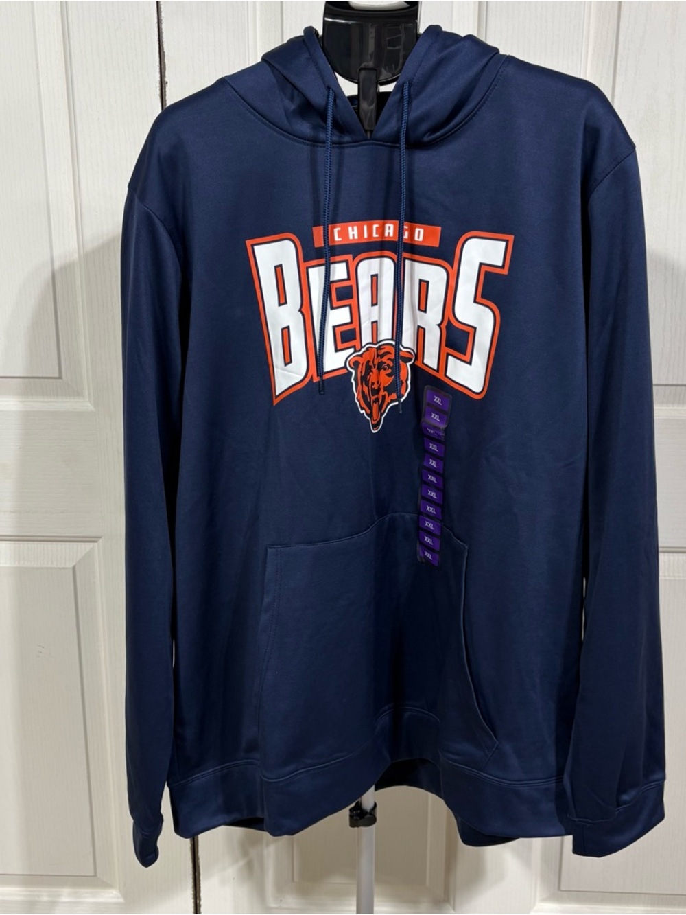 Zubaz Chicago Bears NFL Team Apparel Pullover Hoodie XXL Kangaroo Pouch Blue NWT